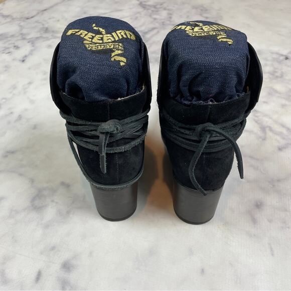 Freebird by Steven Casey Black Leather + Suede Ankle Booties - Picture 6 of 12